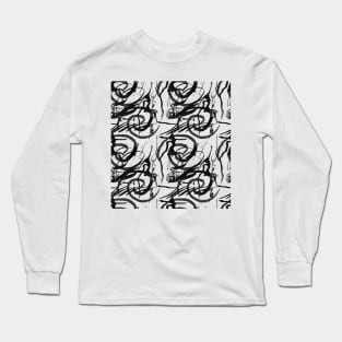 Monochrome abstract pattern Long Sleeve T-Shirt